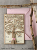 HOCHZEITS EINLADUNGEN lasergeschnitten / graviert / geprägt Laser-Cut Rustikale Hochzeits-Einladungset, Rustikale Hochzeits-Einladungen Baum, Rustikale Laser-Cut Baum Hochzeitskarten, Lebensbaum Einladungset.9