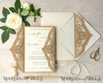 HOCHZEITS EINLADUNGEN lasergeschnitten / graviert / geprägt Elegante Hochzeitseinladungen Set, Spitzenrustikale Hochzeitseinladungen Set, rustikale Hochzeitseinladungen, ökologisch rustikale Hochzeitskarten7