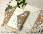 HOCHZEITS EINLADUNGEN lasergeschnitten / graviert / geprägt Elegante Hochzeitseinladungen Set, Spitzenrustikale Hochzeitseinladungen Set, rustikale Hochzeitseinladungen, ökologisch rustikale Hochzeitskarten7