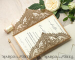 HOCHZEITS EINLADUNGEN lasergeschnitten / graviert / geprägt Elegante Hochzeitseinladungen Set, Spitzenrustikale Hochzeitseinladungen Set, rustikale Hochzeitseinladungen, ökologisch rustikale Hochzeitskarten7