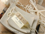 MENU & PROGRAMS Beach/marine/ Destionation Wedding Theme Romantic Blue Beach Wedding Menu, Destination Wedding Menu with Raffia Twine, Deckle-edge Marine Menu Cards, Sea Ocean Wedding Menu, Unique Shell Wedding Menu 6