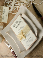 MENU & PROGRAMS Beach/marine/ Destionation Wedding Theme Beach Wedding Menu, Destination Wedding Starfish Menu, Ocean Themed Menu, Beach Dinner Menu, Seashell Starfish Coral Dinner Party Menu, Tropical Marine Menu12