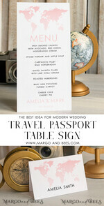 MENU & PROGRAMS Beach/marine/ Destionation Wedding Theme Travel Passport simple Wedding menu, Wedding program dinner, Elegant Destination menu, Personalized wedding decoration3