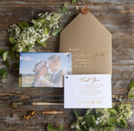 THANK YOU CARDS modern/romantic Personalized thank you note card gold calligraphy   3