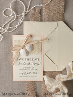 SAVE THE DATES beach travel magnets Destination Beach Wedding Save the date cards, rustic seaside wedding save our dates, seashell save our dates3