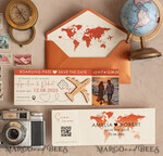 SAVE THE DATES beach travel magnets Terracotta Wooden airplane magnet Save The Date Cards  with photo boardingpass travel airplane save the dates destination wedding magnets14