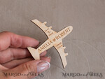 SAVE THE DATES beach travel magnets Terracotta  Wooden airplane magnet Save The Date Cards  boardingpass travel airplane save the dates destination wedding magnets22