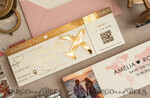 SAVE THE DATES beach travel magnets Blush Pink golden airplane magnet Save The Date Cards with Photo  boardingpass travel airplane save the dates destination wedding magnets16