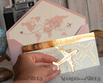 SAVE THE DATES beach travel magnets Blush Pink golden airplane magnet Save The Date Cards  boardingpass travel airplane save the dates destination wedding magnets14