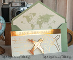 SAVE THE DATES beach travel magnets Sage green golden airplane magnet Save The Date Cards  boardingpass travel airplane save the dates destination wedding magnets17