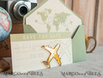 SAVE THE DATES beach travel magnets Sage green  golden airplane magnet Save The Date Cards  boardingpass travel airplane save the dates destination wedding magnets16