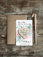DATEN MERKEN rustikale Boho-Magnete Datum vormerken Hochzeitsankündigungs-Magnete Kühlschrankmagnet Hochzeits-Save-the-Date-Karte und Herzmagnet, Blush Pink Save Our Date Holzmagnete6