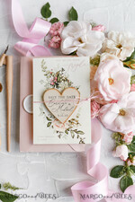 SAVE THE DATES rustic boho magnets Handmade Save the Date magnets cards   Wedding Save The Date Card and Heart Magnet, Blush Pink Save Our Date Wood Magnets24