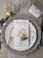MENU & PROGRAMS rustic and lace Glamour Blush Pink Wedding Menu, Romantic Minimalist Dinner menu with Ribbon, Elegant Simple Party Table Menu, Modern Chic White And Pink Wedding Menu Card     5