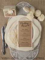 MENU & PROGRAMS rustic and lace Rustic Brown Wedding Menu, Barn Wedding Dinner Menu, Eco Romantic Personalized Cards with Twine And Leaf, Kraft Wedding Menu, Simple Rustic Wedding Menu, Elegant Eco Brown Wedding Menu Cards3