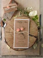 MENU & PROGRAMS rustic and lace Rustic Wedding Menu, Barn Wedding Dinner Menu, Eco Romantic Personalized Cards with Wooden Burlap Twine, Kraft Wedding Menu, Simple Rustic Wedding Menu, Elegant Eco Brown Wedding Menu Cards5