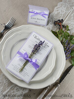 MENÜ & PROGRAMME  
 rustikal und Spitze Zartes handgemachtes Flieder-Hochzeitsmenü, elegante Hochzeitsmenüs mit Lavendel, minimalistische schicke lila Hochzeitsmenükarten, moderne minimalistische Dinnerkarte für die Hochzeit.8