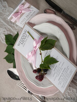 MENÜ & PROGRAMME  
 rustikal und Spitze Glamour Rustikales Hochzeitsmenü, Maßgeschneiderte Schicke Vintage-Hochzeitsmenükarten, Elegante Hochzeitsmenüs mit rosa Band, Minimalistische weiße und ökologische braune Hochzeitsmenüs4