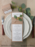 MENÜ & PROGRAMME  
 rustikal und Spitze Minimalistische weiße Hochzeitsmenüs, elegante rustikale Hochzeitsmenükarten, ästhetisches Hochzeitsdinner-Menü mit Schnur, modernes Hochzeitsmenü, zartes klassisches Hochzeitsmenü.3