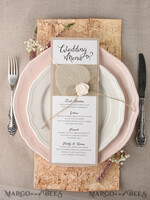 MENÜ & PROGRAMME  
 rustikal und Spitze Rustikales Hochzeitsmenü mit Jute, Hochzeitsmenükarten für die Scheune, ökologisch romantische personalisierte Karten mit Blume, einfaches rustikales Menü, elegante handgefertigte ecrufarbene Hochzeitskarten.3