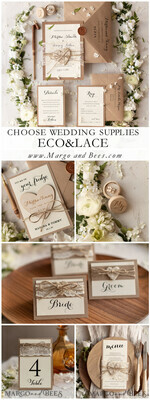 MENÜ & PROGRAMME  
 rustikal und Spitze Rustikales Hochzeitsprogramm mit Spitze, Scheunen-Hochzeitsprogramm, umweltfreundliche romantische personalisierte Karten mit Holzherz, einfaches rustikales Spitzen-Hochzeitsprogramm, elegantes Heft Ecru-Hochzeitskarten.14