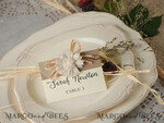 PLACE CARDS / TABLE CARDS rustic and lace Elegant Eco Brown Wedding Place Cards with Flower Decor, Ivory Wedding Name Tags with Raffia Twine, Rustic Wedding Stationery, Editable Text, Wedding Signage4