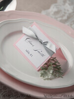 PLACE CARDS / TABLE CARDS rustic and lace Romantic Pink Wedding Place Cards, Blush Pink Name Tags with Grey Ribbon Bow, Elegant Wedding Stationery, Rustic Escort Cards, Editable Text, Wedding Signage3