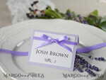 PLACE CARDS / TABLE CARDS rustic and lace Romantic Lavender Wedding Place Cards, Lilac Name Tags, Lavender Ribbon Bow, Elegant Wedding Stationery, Rustic Escort Cards, Editable Text, Wedding Signage3