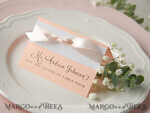 PLACE CARDS / TABLE CARDS rustic and lace Romantic Pink Ribbon Bow Wedding Place Cards, Blush Pink Name Tags with Light Pink Ribbon Bow, Elegant Wedding Stationery, Rustic Escort Cards, Editable Text5