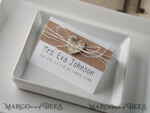 PLACE CARDS / TABLE CARDS rustic and lace Elegant Eco White Wedding Place Cards with Wooden Heart, White Wedding Name Tags with White Twine and Birch Heart, Rustic Wedding Stationery, Editable Text3