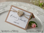 PLACE CARDS / TABLE CARDS rustic and lace Elegant Eco White Wedding Place Cards with Wooden Heart, White Wedding Name Tags with Burlap Twine and Birch Heart, Rustic Wedding Stationery, Editable Text3