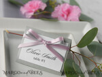 PLACE CARDS / TABLE CARDS rustic and lace Romantic Grey Wedding Place Cards, Grey Name Tags with Grey and Pink Ribbon Bow, Elegant Wedding Stationery, Rustic Escort Cards, Editable Text, Shabby Chic 4