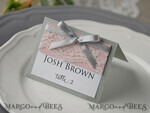 PLACE CARDS / TABLE CARDS rustic and lace Romantic Grey Wedding Place Cards, Name Tags with Grey Ribbon Bow and Lace, Elegant Wedding Stationery, Rustic Escort Cards, Editable Text, Shabby Chic6
