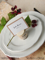 PLACE CARDS / TABLE CARDS rustic and lace Romantic Eco Brown Wedding Place Cards, White Name Place Cards, White and Eco Rustic Wedding Stationery, Elegant Rustic Wedding Place Cards, Editable Wording3