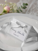 PLACE CARDS / TABLE CARDS rustic and lace Romantic White Minimalist Wedding Table Place Cards with Grey Ribbon, Modern Elegant Rustic Place Card, Glamour Table Cards, Gorgeous Grey Wedding Name Tag2