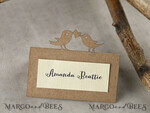 PLACE CARDS / TABLE CARDS rustic and lace Eco Brown Wedding Place Cards with Birds Decor, Ivory and Eco Wedding Name Tags, Rustic Wedding Stationery, Rustic Wedding Escort Cards, Editable Text 3