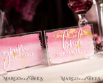 PLACE CARDS / TABLE CARDS Acrylic Gold Clear / Wood 3D Modern Ombre Pale Pink Mauve Acrylic Place card, Wedding Place Cards, Dusty Rose Name Card premium, Transparent Acryl Seating Card, Painted Luxury Escort Cards16
