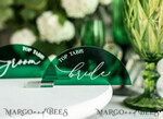 PLACE CARDS / TABLE CARDS Acrylic Gold Clear / Wood 3D Acrylic Arch Green Place card with stand, Emerald Green Acrylic Place card, White UV Plexi Flat Place card, Green Luxury Wedding Table Decor, Green Wedding Sign8