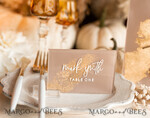 PLATZKARTEN / TISCHKARTEN  
 Acrylgold klar / Holz 3D Acryl Beige Platzkarte mit Ständer, Arch Clear Nude Taupe Namenskarten, Premium Luxus Sitzkarten, Platzkarten für Hochzeitsgäste, Gold Gäste-Eskortkarten38