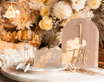 PLATZKARTEN / TISCHKARTEN  
 Acrylgold klar / Holz 3D Acryl Beige Platzkarte mit Ständer, Arch Clear Nude Taupe Namenskarten, Premium Luxus Sitzkarten, Platzkarten für Hochzeitsgäste, Gold Gäste-Eskortkarten38