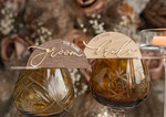 PLACE CARDS / TABLE CARDS Acrylic Gold Clear / Wood 3D Rustic Arch Place Card with Stand, modern wood Name Cards, Premium Arch Golden Seating Cards, Wooden Gold mirror Escort Cards, Boho Natural Place Cards15