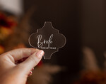 PLACE CARDS / TABLE CARDS Acrylic Gold Clear / Wood 3D Modern Acrylic Place Cards, Wedding Place Cards, Geometric Clear Acryl Name Cards, Premium Luxury Seating Cards, White Wording Transparent Custom Escort Cards7