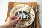 PLACE CARDS / TABLE CARDS Acrylic Gold Clear / Wood 3D Extra Large Name Cards, Custom Elegant Gloss White Acrylic Place Cards, Engraved 3D Name Premium Luxury Seating Card, Editable Text Acrylic Escort Card8