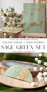 PLACE CARDS / TABLE CARDS Acrylic Gold Clear / Wood 3D Acrylic Arch Sage Green Flat Place Card, Painted Acrylic & Gold Flat Place Card, Greenery Gold Plexi Flat Place Card, Garden Luxury Wedding Table Decor14