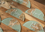 PLACE CARDS / TABLE CARDS Acrylic Gold Clear / Wood 3D Acrylic Arch Sage Green Flat Place Card, Painted Acrylic & Gold Flat Place Card, Greenery Gold Plexi Flat Place Card, Garden Luxury Wedding Table Decor14