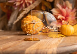PLATZKARTEN / TISCHKARTEN  
 Acrylgold klar / Holz 3D Moderne halbrunde Acryl Platzkarte mit Ständer, Hochzeitsplatzkarten, Plexiglas klare Namenskarten premium, luxuriöse Sitzkarte, goldene 3D Gästenamekarte.14