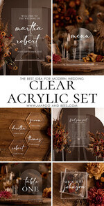 PLACE CARDS / TABLE CARDS Acrylic Gold Clear / Wood 3D Modern Hexagon Acrylic Place Cards with Stand, Wedding Place Cards, Geometric Clear Acryl Name Card, Premium Luxury Seating Card, Editable Text Escort Cards2