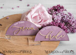PLACE CARDS / TABLE CARDS Acrylic Gold Clear / Wood 3D Modern Mauve Arch Acrylic Place Card with Stand, Premium Wedding Seat Cards, Clear Acrylic Name Card, Luxury Seating Card, Gold 3D Guest Names, Editable Text12