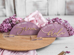 PLACE CARDS / TABLE CARDS Acrylic Gold Clear / Wood 3D Modern Mauve Arch Acrylic Place Card with Stand, Premium Wedding Seat Cards, Clear Acrylic Name Card, Luxury Seating Card, Gold 3D Guest Names, Editable Text12