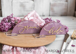 PLACE CARDS / TABLE CARDS Acrylic Gold Clear / Wood 3D Modern Mauve Arch Acrylic Place Card with Stand, Premium Wedding Seat Cards, Clear Acrylic Name Card, Luxury Seating Card, Gold 3D Guest Names, Editable Text12